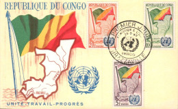 CONGO CARTE MAXIMUM 1961 ADMISSION A L'O N U - FDC