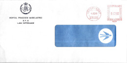 H344 - LETTRE DE DIFFERDANGE DU 06/12/89 - HOPITAL PRINCESSE MARIE ASTRID - Frankeermachines (EMA)