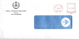 H344 - LETTRE DE DIFFERDANGE DU 06/12/89 - HOPITAL PRINCESSE MARIE ASTRID - Franking Machines (EMA)