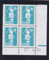 France 1990 Cat. Yvert N° 2625 ** Type Marianne Du Bicentenaire. Coin Daté 27.4.90 . - 1990-1999