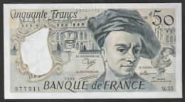 50 Francs Quentin De La Tour - NEUF, Pas De TROU Et Pas De Plis -  W.55 -  N°377511  Année 1989 - TTB Splendide - 50 F 1976-1992 ''Quentin De La Tour''