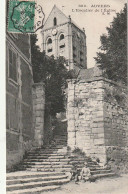 Z++ 28-(95) AUVERS - L' ESCALIER DE L' EGLISE - ANIMATION - ENFANTS - 2 SCANS - Auvers Sur Oise