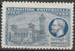 FRANCE ERINOPHILIE FAIR EXPOSITION UNIVERSELLE 1900 PARIS MONACO Vignette CINDERELLA MNH** - 1900 – Paris (France)