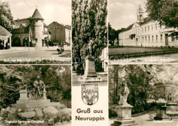 73669614 Neuruppin Bahnhof Rheinsberger Tor Theodor Fontane Denkmal Oberschule S - Neuruppin