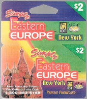 CARTE-PREPAYEE--USA-IDT-NEW YORK/EASTERN EUROPE-2$-Plastic Epais-Gratté TBE - Sonstige & Ohne Zuordnung
