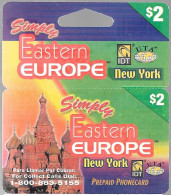 CARTE-PREPAYEE--USA-IDT-NEW YORK/EASTERN EUROPE-2$-Plastic Epais-Gratté TBE - Other & Unclassified