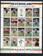 Germany 1990 Football Soccer World Cup Vignette Sheetlet With German Team MNH - 1990 – Italy