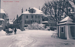 Aubonne VD, Rue De La Gare Sous La Neige, Le Facteur Et Sa Luge (4451) - Aubonne