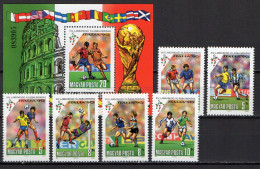 Hungary 1990 Football Soccer World Cup Set Of 6 + S/s MNH - 1990 – Italy