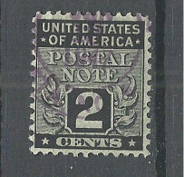 USA Postal Note 2 Cents Revenue Fiscal Tax, O - Steuermarken