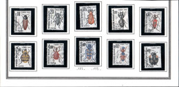 FRANCE ,FRANKREICH , 1982 - 1983,  MI 106 - 115, YT 103-112  SERIE TAXES , KÄFER ,OBLITERES, GESTEMPELT - 1960-.... Usados