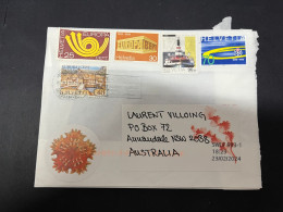 1-5-2024 (3 Z 34) Letter Posted From Switzerland To Australia In 2024 (1 Cover) With Many Stamps - Lettres & Documents