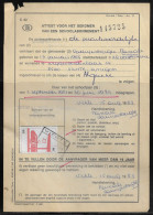 Belgium Parcel Stamp Sc. Q460 On Document C42 “Certificate For Obtaining A School Subscription” In Vichte 17.08.83 - Documents & Fragments