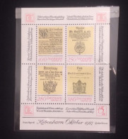 C) 1987, DENMARK SOUVENIR SHEET, OLD POSTAL DECREES - Covers & Documents