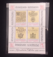 C) 1987, DENMARK SOUVENIR SHEET, OLD POSTAL DECREES - Cartas & Documentos