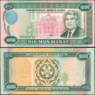 TURKMENISTAN 1000 MANAT - 1995 - Paper Unc - P.8a Banknote - Turkmenistan