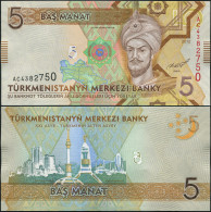 TURKMENISTAN 5 MANAT - 2012 - Paper Unc - P.30a Banknote - Turkménistan