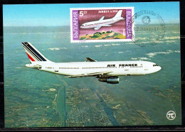 BULGARIA BULGARIE BULGARIEN 1990 AIRPLANES AIRBUS A300 PLANE AIR FRANCE 5s MAXI MAXIMUM CARD - FDC