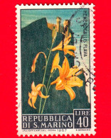 SAN MARINO - Usato - 1967 - Fiori - 3ª Emissione - Hemerocallis Flava - 40 - Oblitérés