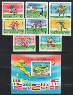 (!) Romania 1990 MNH Mi 4594-4601+Block 262 Sc 3602-3609 World Cup Soccer.Italy'90 - 1990 – Italië