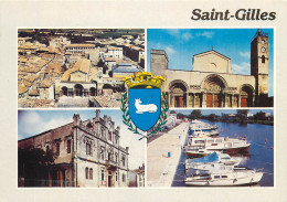 SAINT GILLES Porte De La Camargue Vue Generale Aerienne L Eglise Abbatiale L Hotel De Ville L23(scan Recto-verso) MD2529 - Saint-Gilles