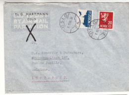 Norvège - Lettre De 1946  - Oblit Oslo - Exp Vers Bressoux Liège - Valeur 20 Euros - - Covers & Documents
