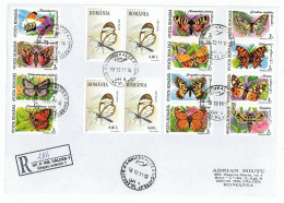 NCP 23 - 284b-a BUTTERFLY, Romania - Registered, Cover - 2011 - Lettres & Documents