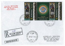 NCP 23 - 397b-a  STAINED-GLASSES, Romania - Registered, Stamps With Vignette - 2011 - Lettres & Documents