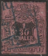 Altd.- Hannover: 1851, Mi. Nr. 4, Freimarke: 1/15 Th / 2 Sgr. Glatter Wertschild Unter Wappen.  Gestpl./used - Oldenburg