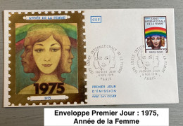 Enveloppe Premier Jour : 1975, Année De La Femme & 1 Enveloppe Affranchie Avec Flamme : Cinquantenaire Du Droit De Vote - Altri & Non Classificati