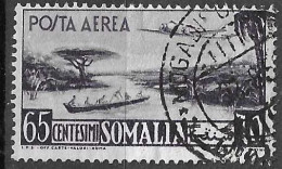 SOMALIA A.F.I.S. - 1950 - POSTA AEREA - 65 CENT. - USATO (YVERT AV 32 - MICHEL 257 - SS A 3) - Somalie (AFIS)