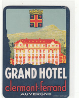 Grand Hotel Clermont Ferrand Etiquette - Hotel Labels