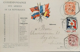 Carte Lettre De Paris 13 Novembre 1915 Pour Les Leysin  Suisse - Cruz Roja