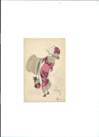 CPA  Art Nouveau Femme Et Chien Signée Helli - Helli