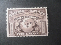BRITISH EMPIRE LABEL; SPAN THE WORLD, DEFEND IT - ...-1840 Prephilately