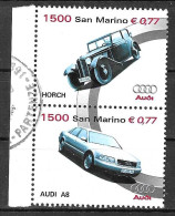 SAN MARINO - 1999 - AUTO AUDI - COPPIA USATA (YVERT 1656\7 - MICHEL 1863\4 - SS 1705\6) - Usati