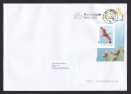 Netherlands: Cover, 2024, 1 Stamp, Part Of Souvenir Sheet, Bird, Animal, Cactus Plant, Flower, Uncommon (traces Of Use) - Brieven En Documenten