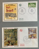 5 Enveloppes Premier Jour 1969 = (République-Paris-1969 / Floralies International-Paris-1969 / Musée De La Marine-Sous M - Andere & Zonder Classificatie