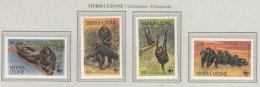 SIERRA LEONE 1983 WWF Fauna Animals Chimpanze Mi 713-716 MNH(**) Fauna 688 - Singes