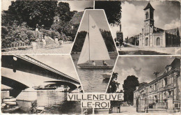 ZY 133-(94) VILLENEUVE LE ROI - CARTE MULTIVUES : SQUARE DE LA MAIRIE , L' EGLISE ...  - 2 SCANS - Villeneuve Le Roi