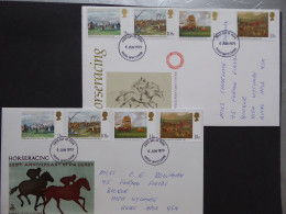 GREAT BRITAIN SG 1087-90 HORSE RACING PAINTINGS FDC  2 DIFFERENT  - Non Classés