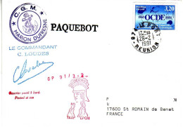 FSAT TAAF Marion Dufresne. 26.02.91 Le Port Reunion OP 91.3.2 - Lettres & Documents