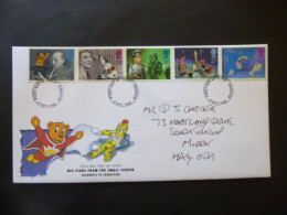 GREAT BRITAIN SG 1940-44 CHILDREN TV 50 ANNIVERSARY FDC HARROW - Non Classés