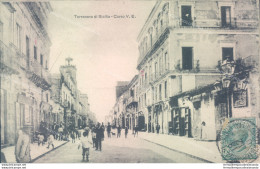 Ae105 Cartolina Terranova Di Sicilia Corso Vittorio Emanuele Bella! Gela - Caltanissetta