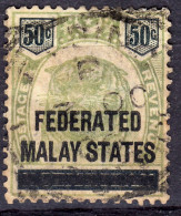 FMS 1900 O/p On Negri Sembilan 50c SG8 Postally Used - Federated Malay States