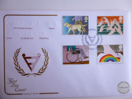 GREAT BRITAIN SG 1147-50 INTERNATIONAL YEAR OF THE DISABLED   FDC WINDSOR With BRAIL PRINT - Non Classificati