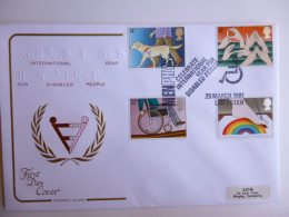 GREAT BRITAIN SG 1147-50 INTERNATIONAL YEAR OF THE DISABLED   FDC MENPHYS LEICESTER - Unclassified
