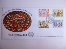 GREAT BRITAIN SG 1143-46 FOLKLORE   FDC THE ENGLISH FOLK DANCE & SONG SOCIETY - Zonder Classificatie