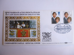 GREAT BRITAIN SG 1160-61 ROYAL WEDDING   FDC CAERNARFON CASTLE GWYNEDD ; SITE OF INVESTITURE 1.7.1969 - Unclassified