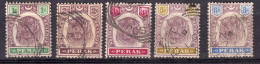 Perak 1895 SG66-68 & SG70-71 Used - Perak